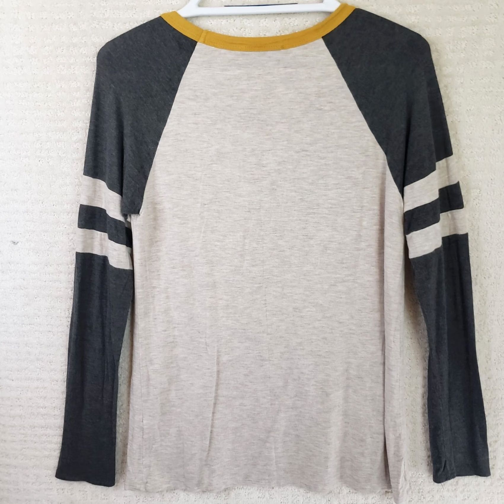 Vintage Zutter USA S White Gray Yellow baseball T-shirt top "Good Vibes" Women's Size S / US 4 / IT 40 - 6 Thumbnail
