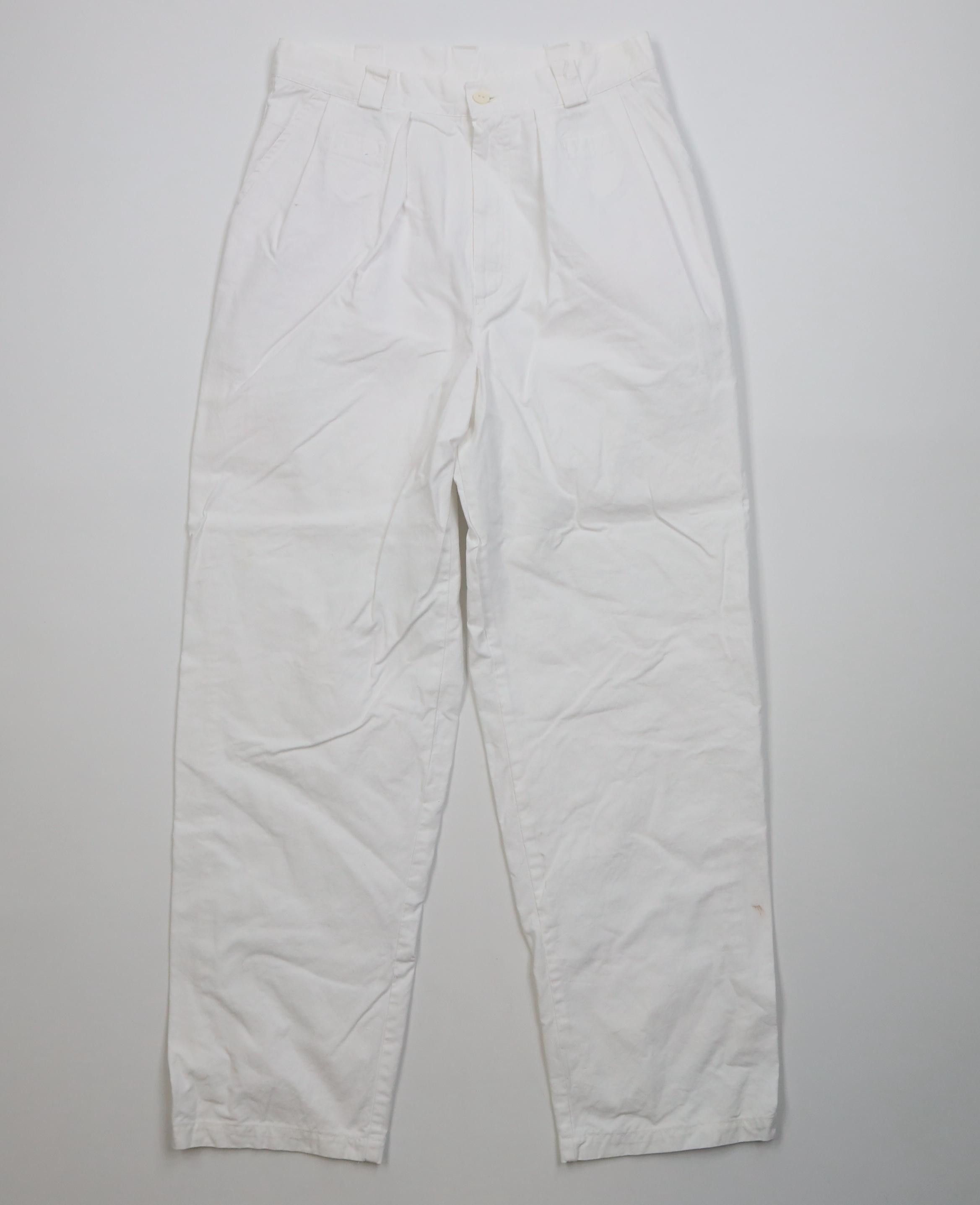Lacoste Vtg 80s Izod Lacoste Straight Leg Chino Pants White Cotton Size US 30 / EU 46 - 1 Thumbnail
