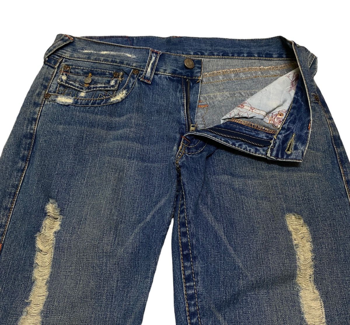 If Six Was Nine × True Religion Rare Design Vintage Brand True Religion Flared Jeans 1990s Size US 34 / EU 50 - 6 Thumbnail