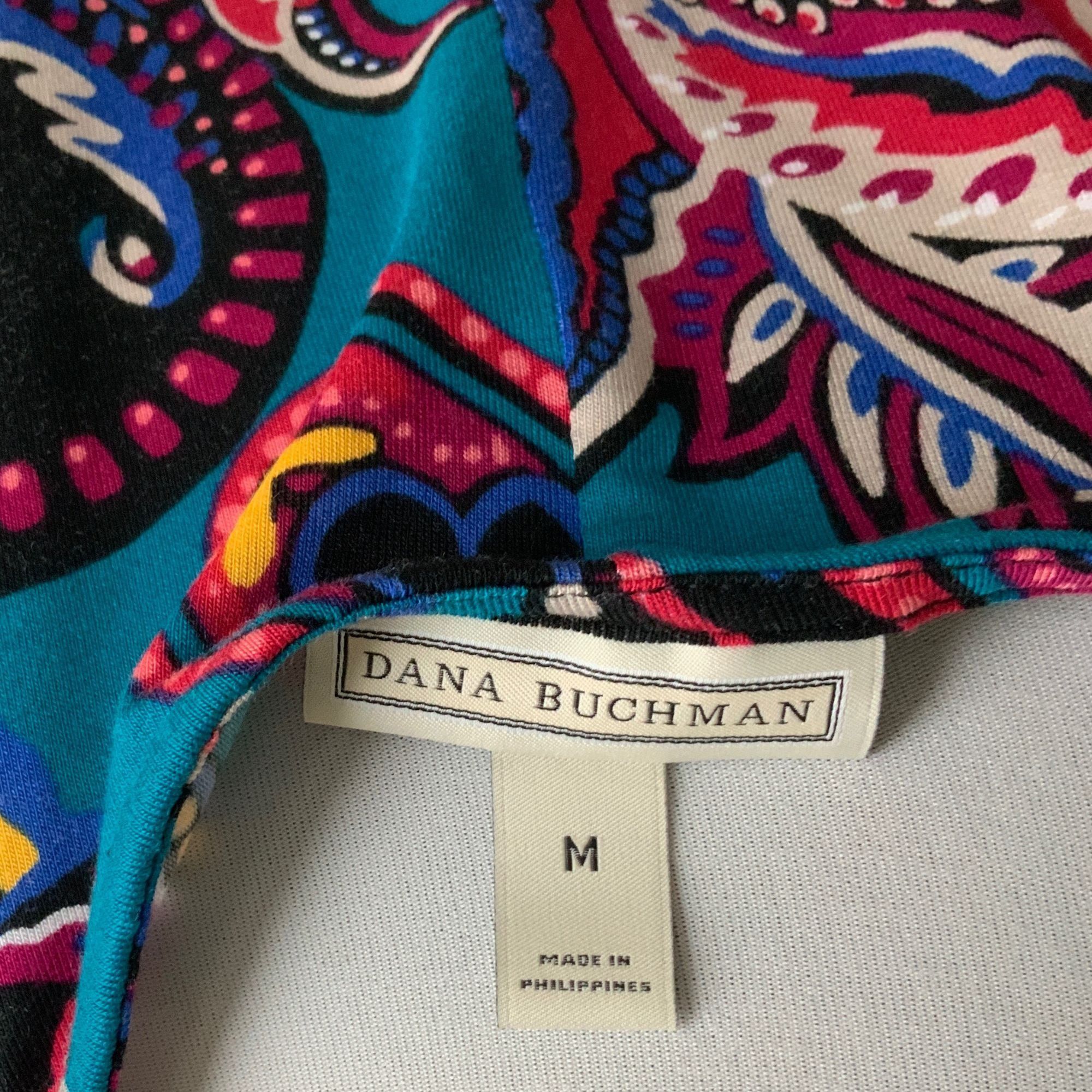 Designer Dana Buchman Short Sleeve Paisley Print Tunic Medium Size M / US 6-8 / IT 42-44 - 3 Thumbnail