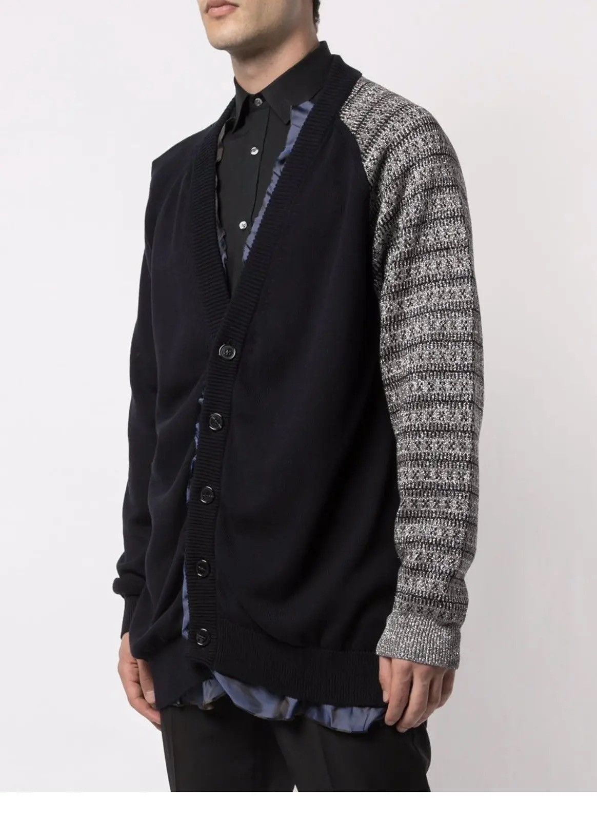 Raf Simons Raf Simons Cotton cardigan with contrast sleeve Size US S / EU 44-46 / 1 - 1 Thumbnail