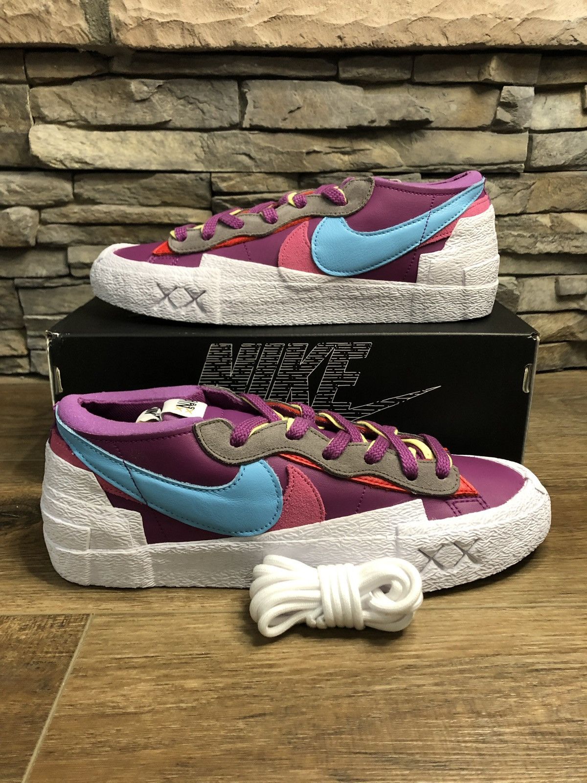 Kaws × Nike × Sacai Nike x Sacai x Kaws Blazer Low ‘Purple’ Size 10 Men’s Size US 10 / EU 43 - 1 Thumbnail