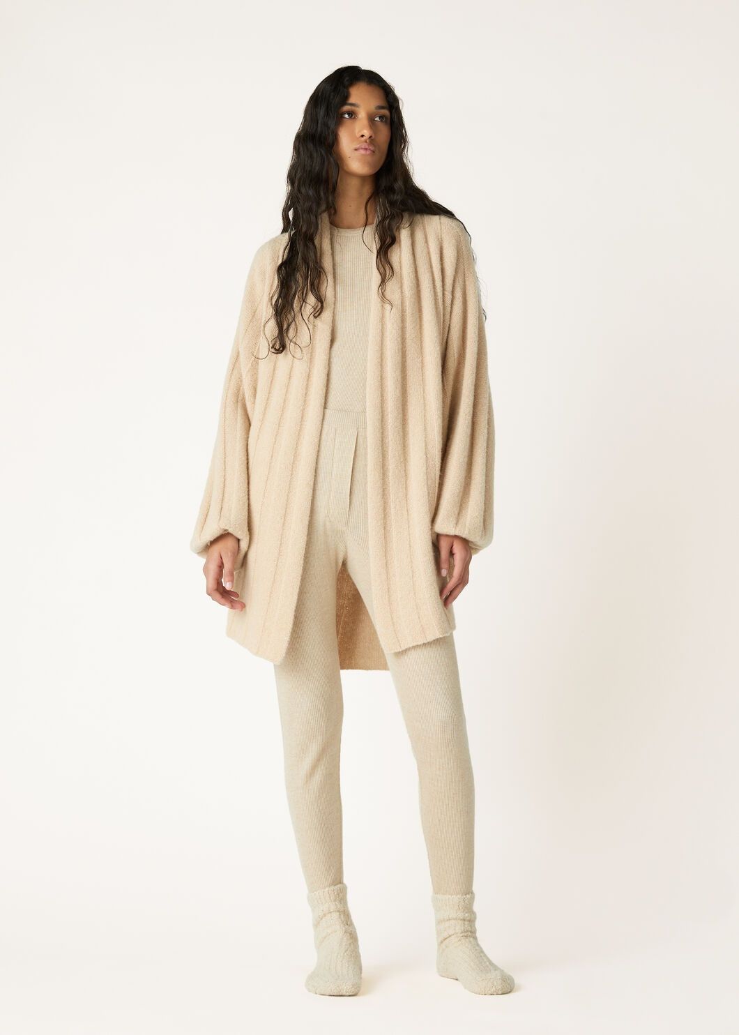 Loro Piana o1w1db10825 FAO4500 Cocooning Cardigan in Beige Size M / US 6-8 / IT 42-44 - 2 Thumbnail