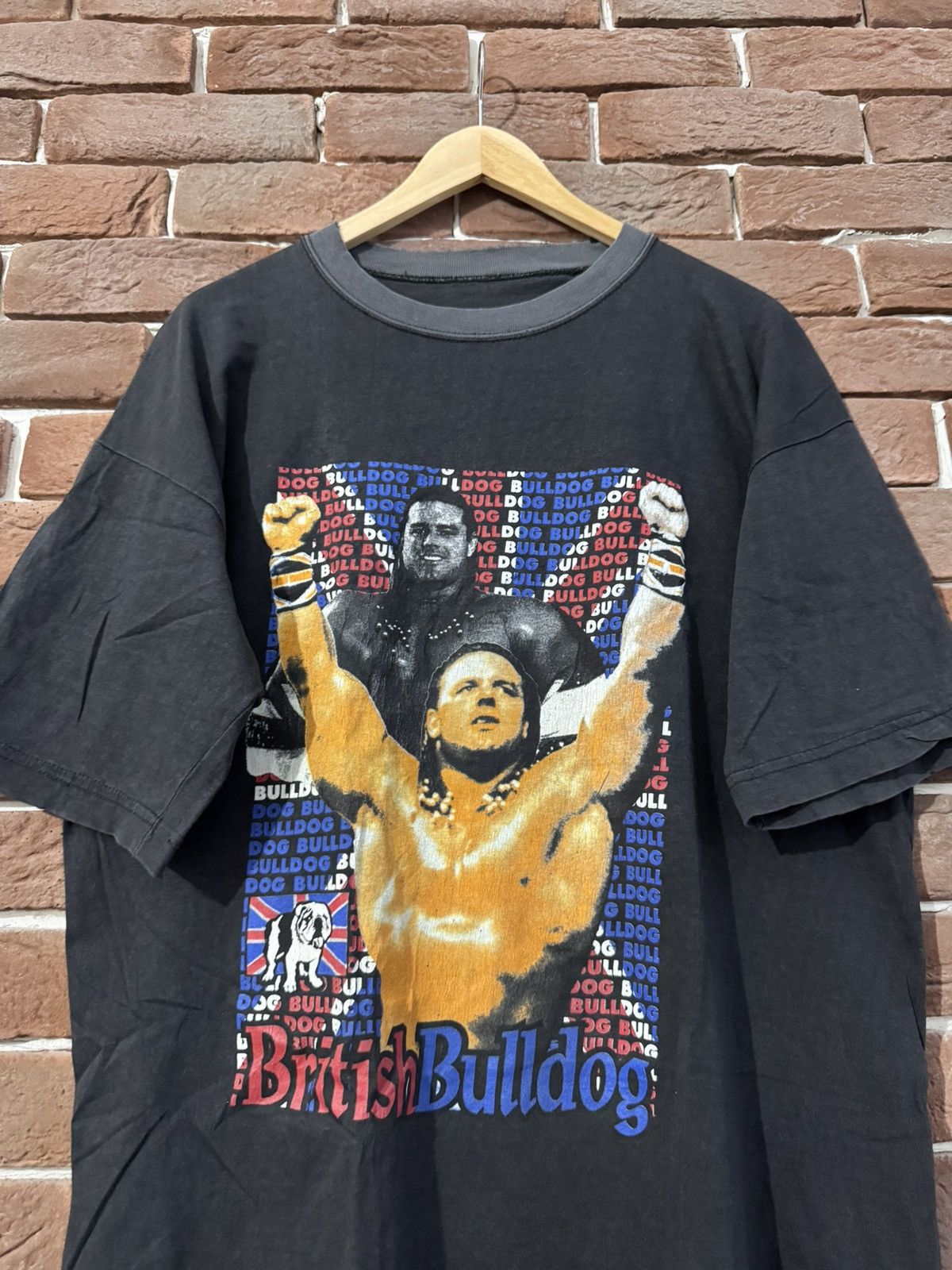Vintage Vintage 90s WWF British Bulldog Wrestling Grail WWE Black L Size US L / EU 52-54 / 3 - 2 Thumbnail
