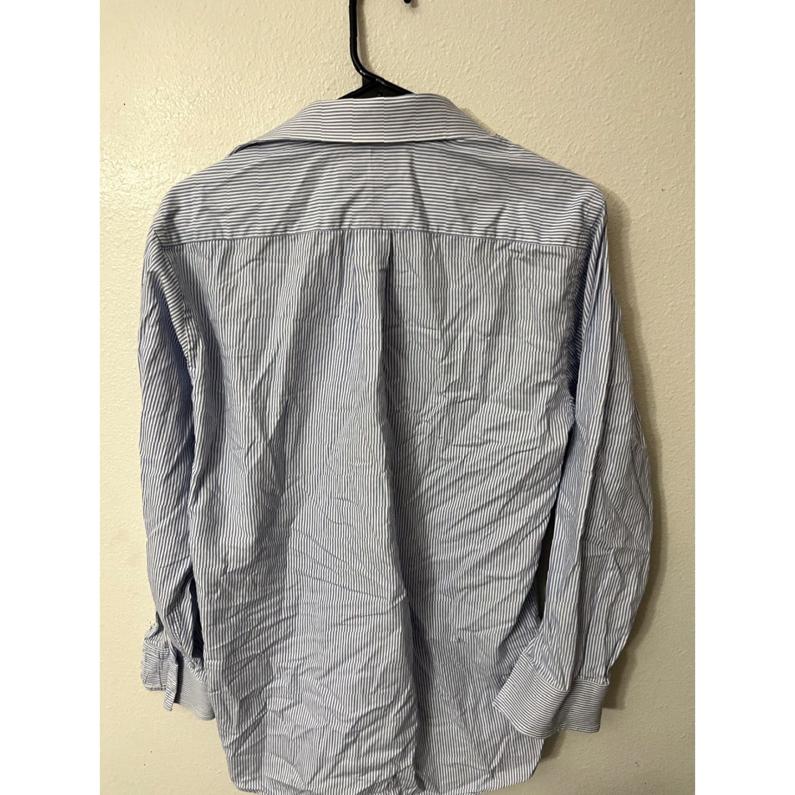 Michael Kors Michael Kors Dress Shirt Blue Striped 15 Button-Up Shirt 100% Cotton Men Size 40R - 4 Thumbnail