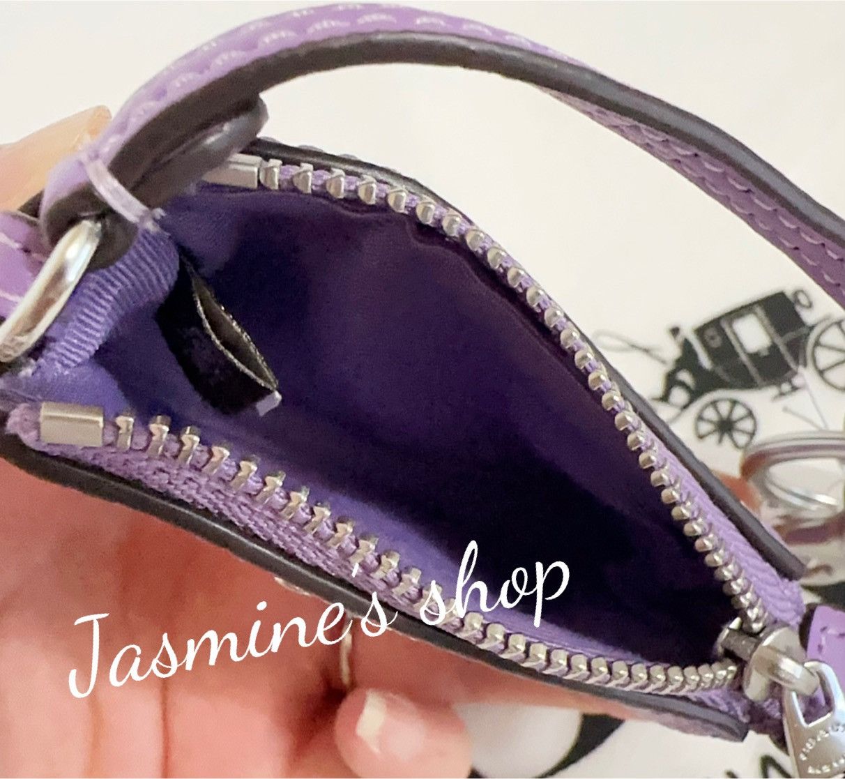 Coach NWT Coach Mini Nolita Bag Charm Iris Signature Canvas CX067 Size ONE SIZE - 8 Thumbnail