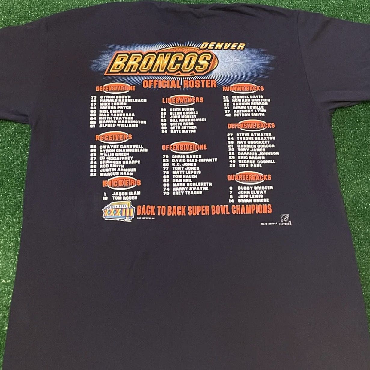 Champion VINTAGE 90s Denver Broncos Super Bowl Back To Back Champions Shirt Mens Size M Blue NFL 90s Sports Lee Sport T-Shirt Size US M / EU 48-50 / 2 - 2 Thumbnail
