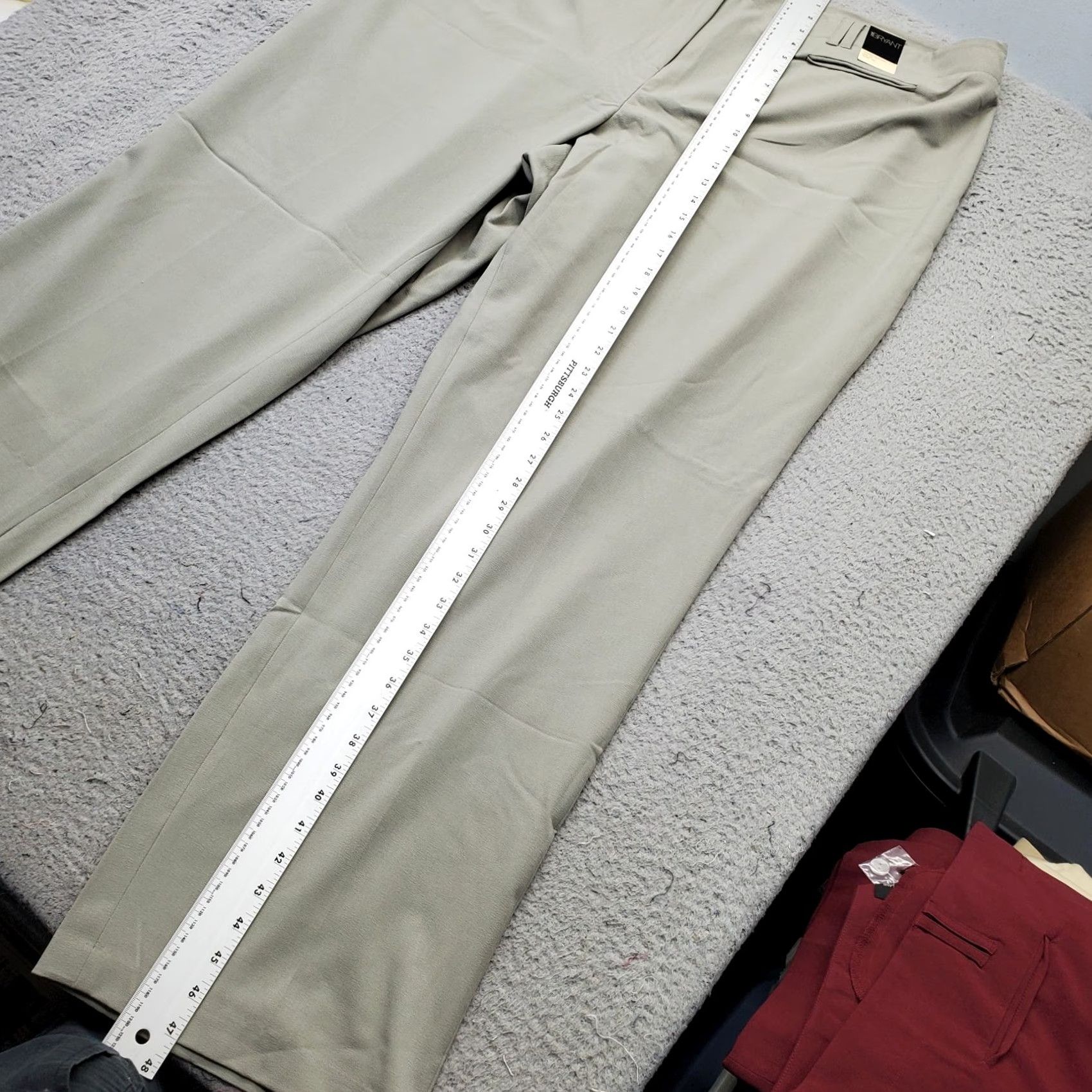 Vintage Lane Bryant Womens Pants 26 Tall Green Stretch Trouser Straight Leg Size 26" / US 2 / IT 38 - 4 Thumbnail