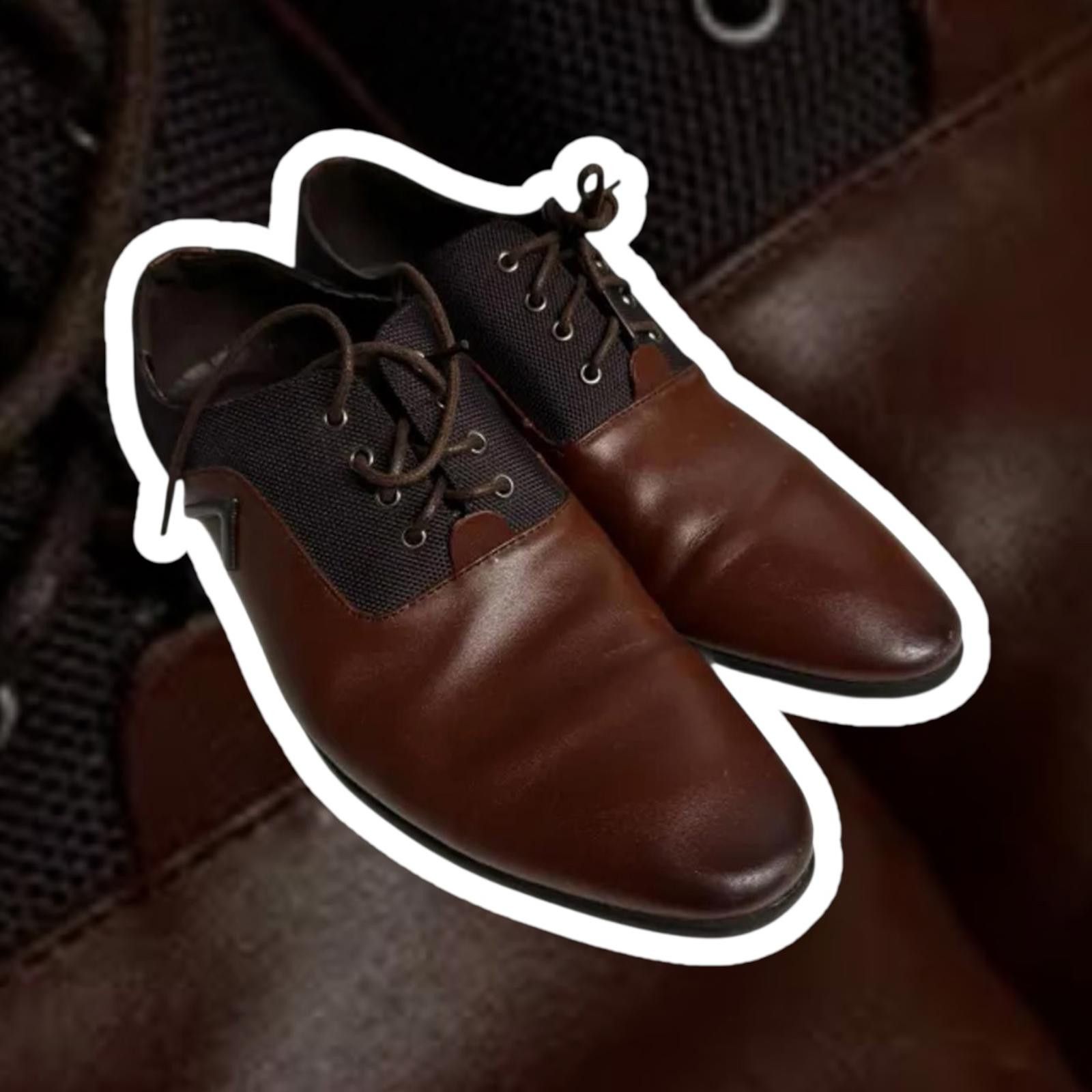 Designer Chengfa Stylish Brown Leather Shoes Size US 10 / EU 43 - 1 Thumbnail