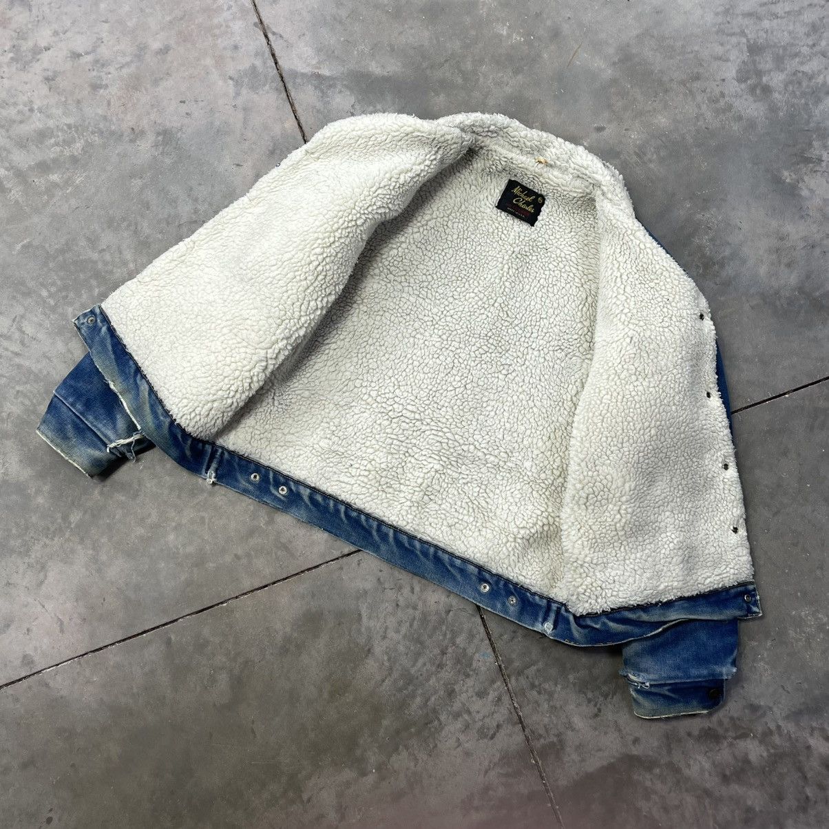 Cooper Vintage Sherpa Denim Trucker Jacket Contrast Fades Size US L / EU 52-54 / 3 - 6 Thumbnail