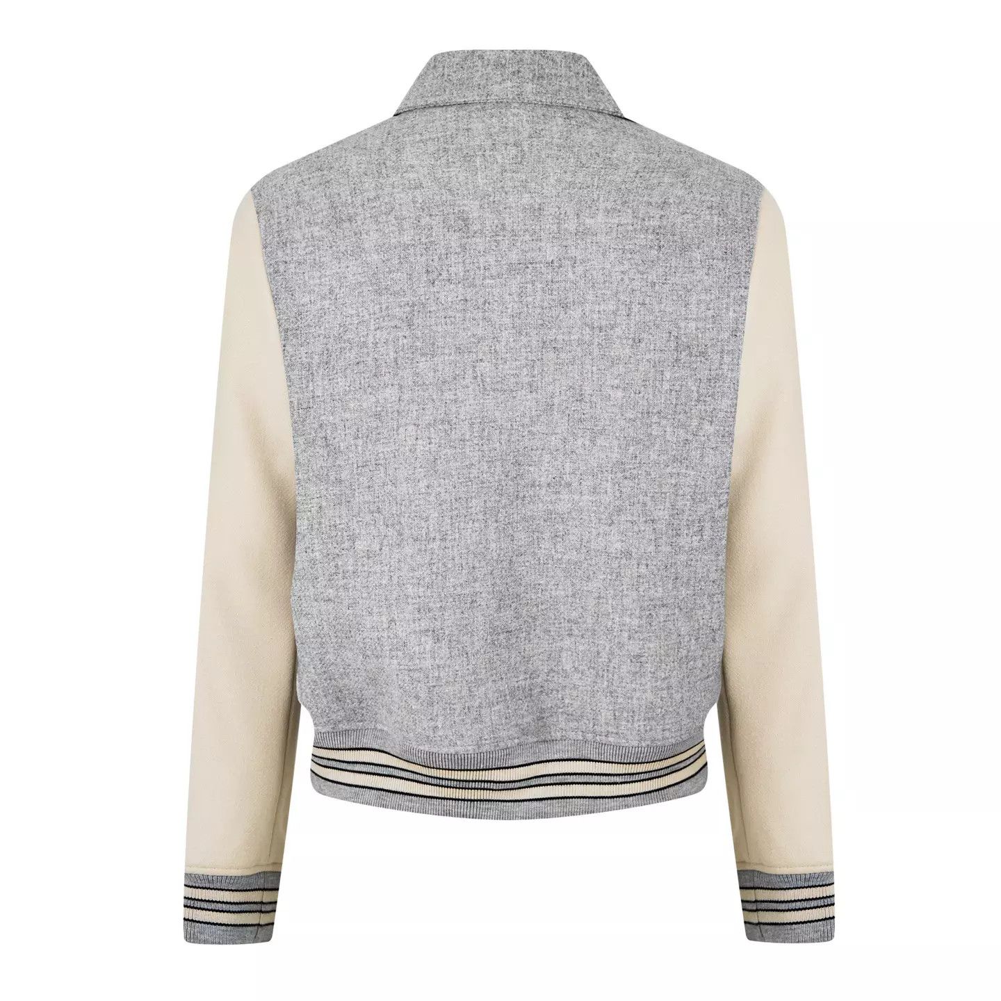 Amiri o1g2r1mq0426 Bones Wool Varsity Jacket in Grey/Ivory Size US L / EU 52-54 / 3 - 2 Thumbnail
