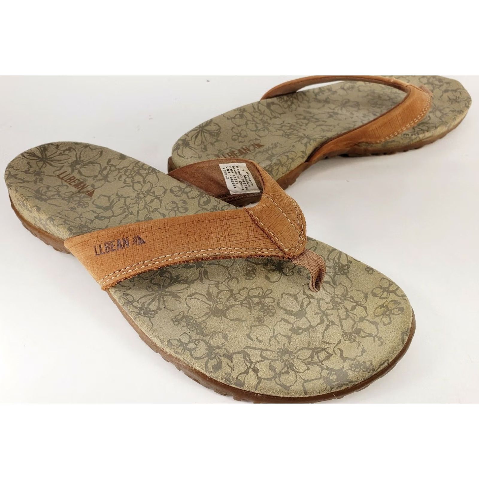 Vintage L.L. Bean Women'S 7M Light Brown Run About Flip Flop Thong Sandals 299716 Sandals Casual Comfort Motion Control Slip On Flat 7M Womens Size US 7 / IT 37 - 2 Thumbnail