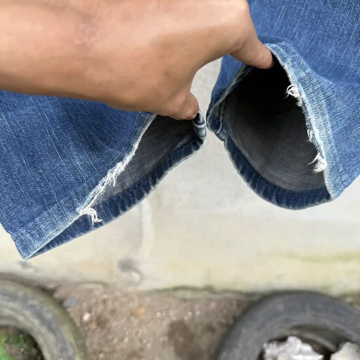 American Apparel SICKS 💥AMERICANA JEANS VINTAGE DENIM BLUE WASH BAKER PANTS Size US 27 - 15 Thumbnail