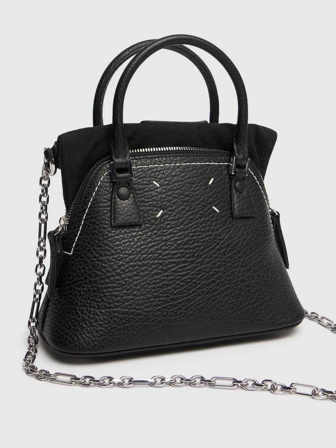 Margiela 5AC Micro Black Leather Top Handle Bag New