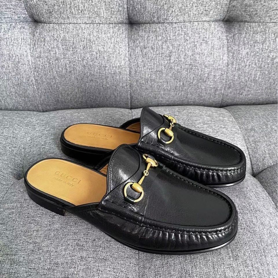 Gucci Gucci Black Leather Horsebit Loafers Slip-On Mule Shoes Size Size US 8.5 / IT 38.5 - 9 Thumbnail