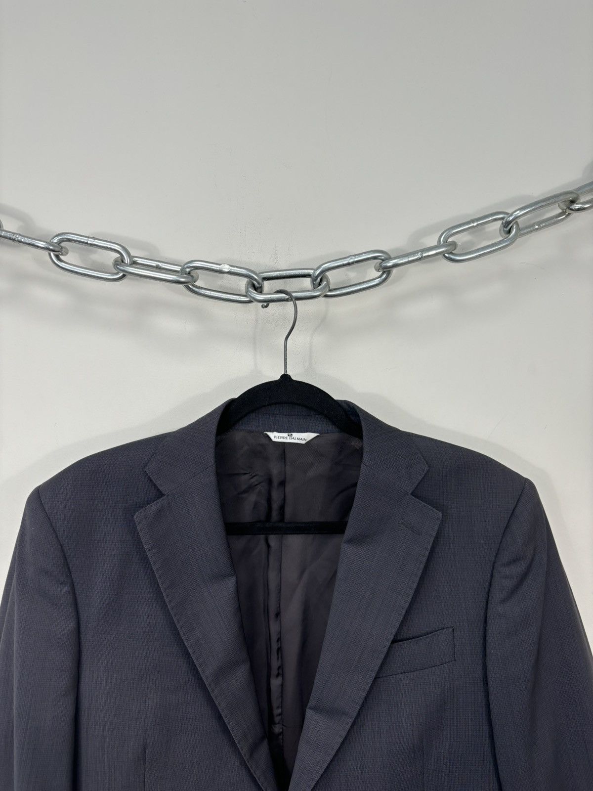 Balmain Pierre Balmain Vintage Men’s Gray Formal Wool Blazer Jacket Size 38R - 10 Thumbnail