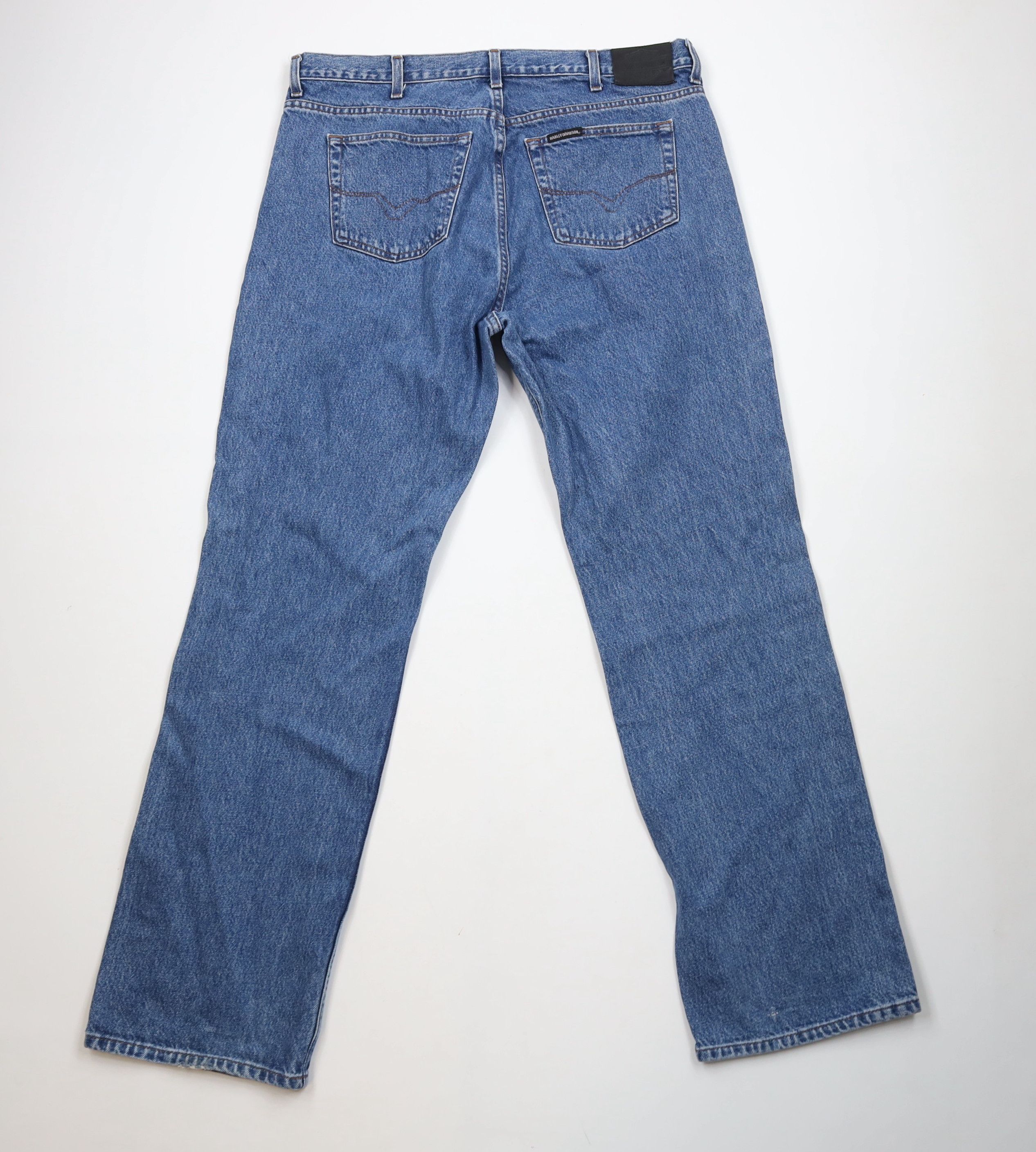 Harley Davidson Vintage 90s Y2K Harley Davidson Wide Leg Denim Jeans Blue Size US 38 / EU 54 - 10 Thumbnail