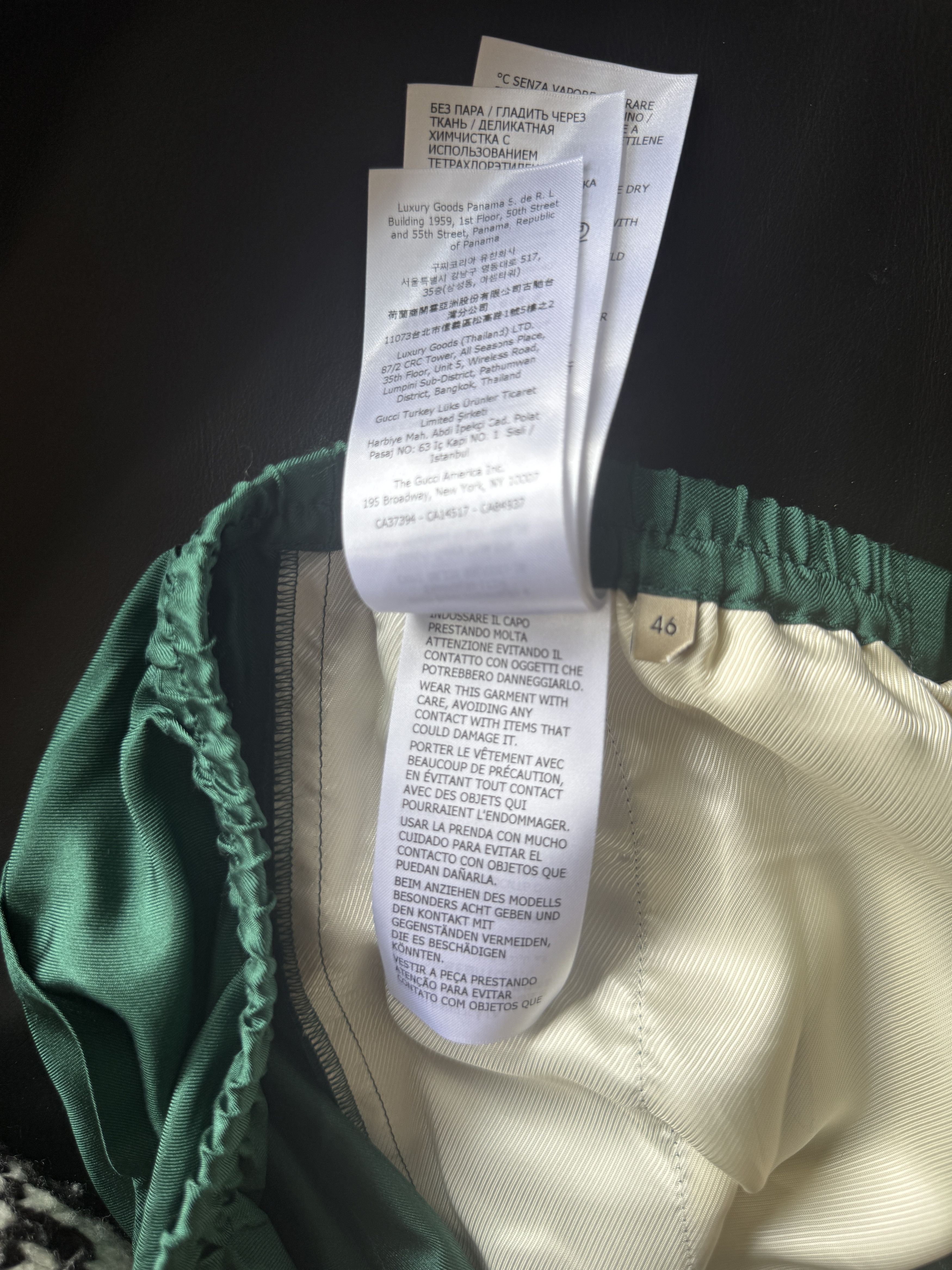 Gucci Green Silk Logo Shorts Size US 30 / EU 46 - 21 Thumbnail