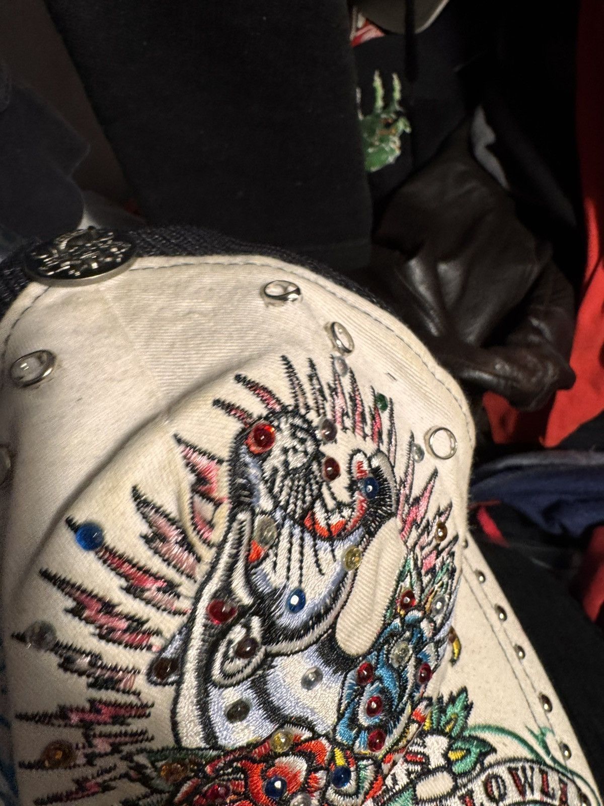 Christian Audigier Rare Vintage Ed Hardy Bulldog Panther Hat Cap Y2K Drip Hype Size ONE SIZE - 9 Thumbnail