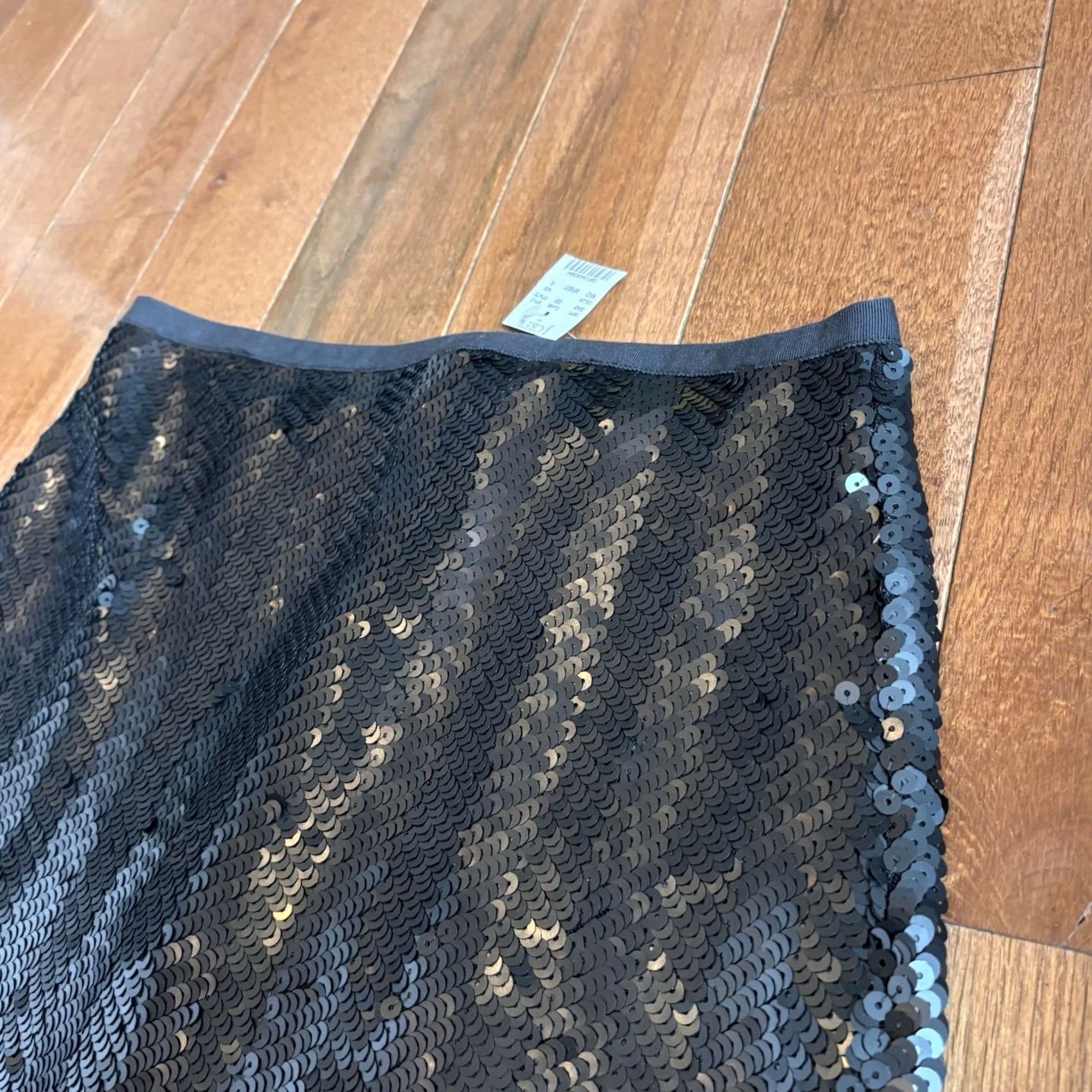J.Crew VINTAGE? No. NWT Women J.Crew Pencil Skirt Sequins Black Silver sz 6 Size 28" / US 6 / IT 42 - 2 Thumbnail