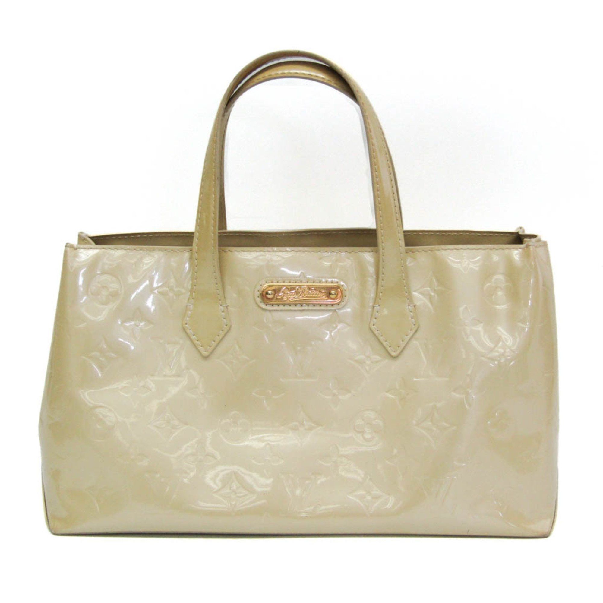 image of Louis Vuitton Monogram Vernis Wilshire Pm M91452 Women's Handbag Blanc Corail