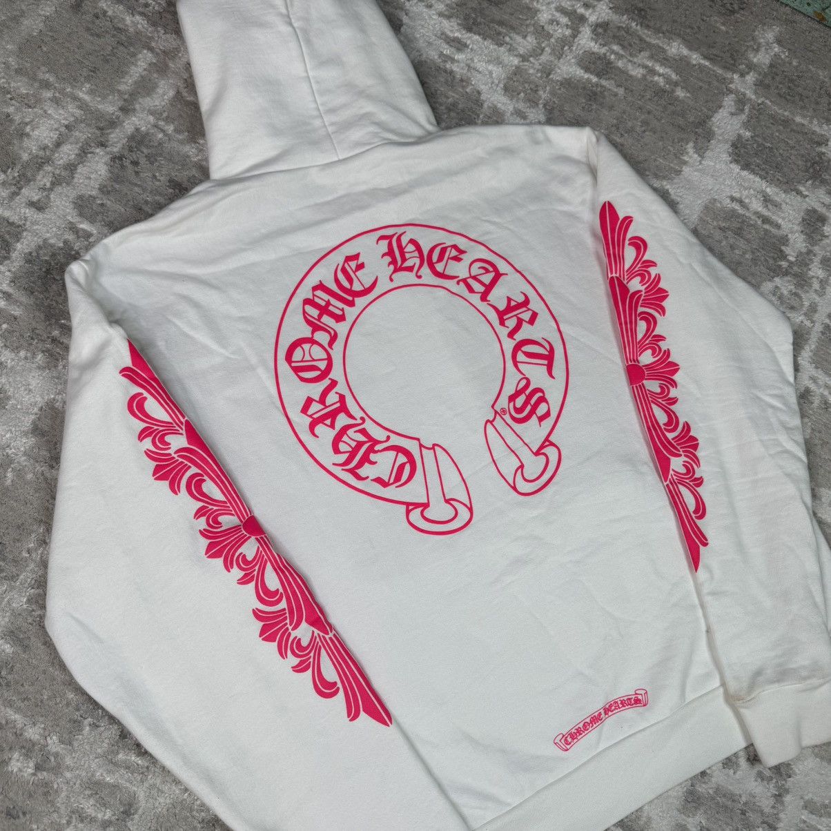 Chrome Hearts Pink floral horseshoe pullover hoodie Size US S / EU 44-46 / 1 - 4 Thumbnail