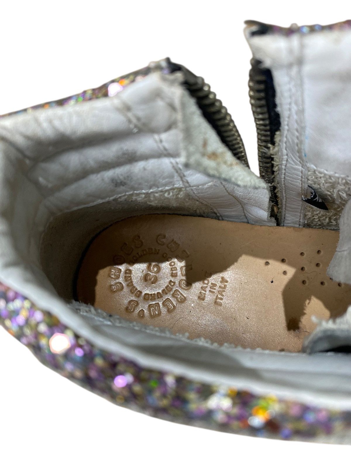 Golden Goose High-top sneakers in leather and sequins Size US 5 / IT 35 - 12 Thumbnail