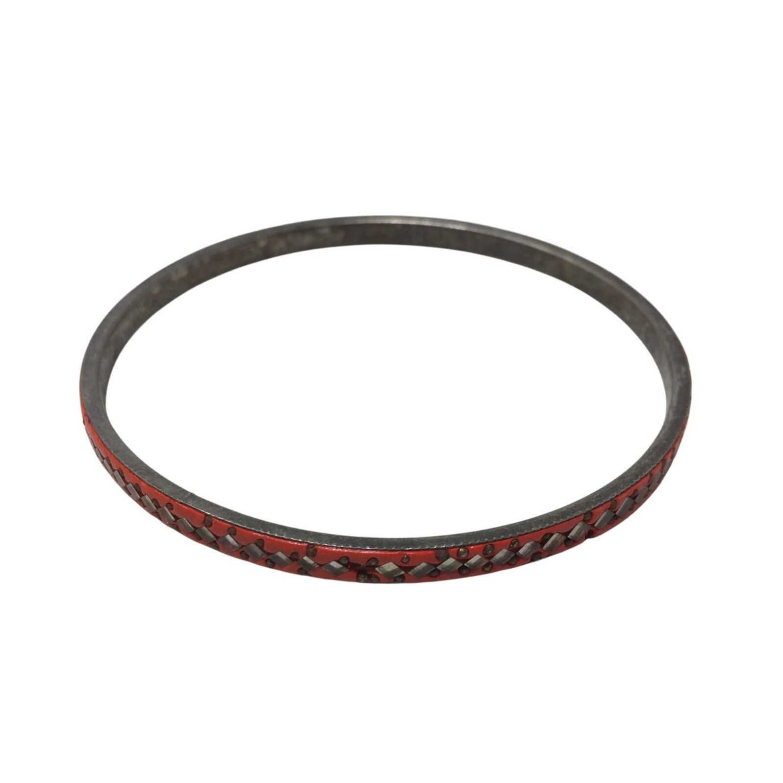 Other Women's Orange & Silver Tone Bangle Bracelet Size ONE SIZE - 2 Thumbnail