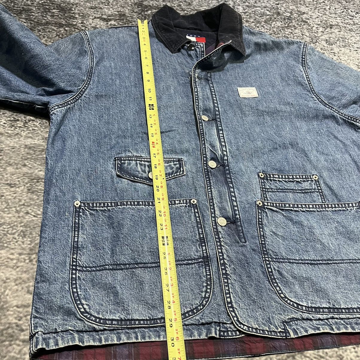 Tommy Hilfiger Vintage 90s Tommy Hilfiger Flannel Lined Denim Chore Coat Size US M / EU 48-50 / 2 - 14 Thumbnail