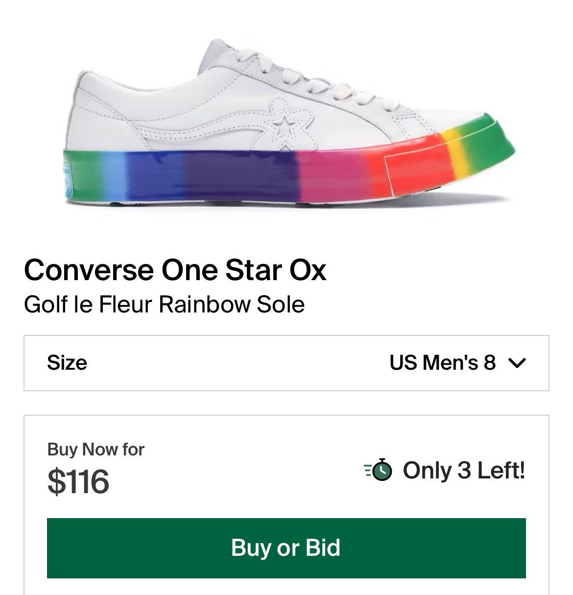 Converse × Golf Wang × Golf le Fleur Converse x Golf le Fleur One Star OX Low Rainbow and Socks Size US 8 / EU 41 - 2 Thumbnail
