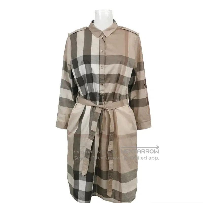 Burberry Burberry Summer Khaki Check Cotton Dress. Size M / US 6-8 / IT 42-44 - 8 Thumbnail