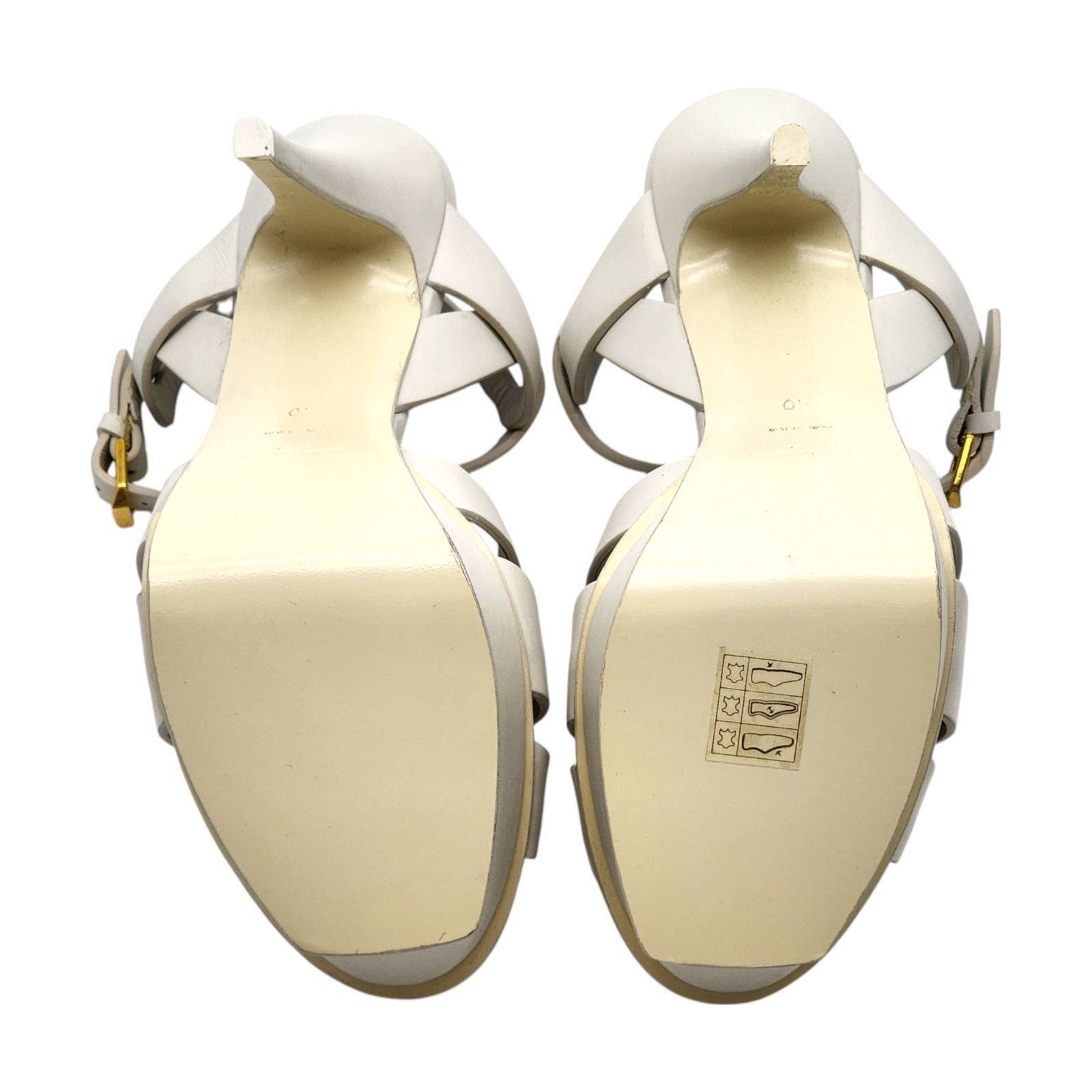 Saint Laurent Paris Tribute Platform Leather Pumps White EU 40 US 9.5 - $1100 Size US 10 / IT 40 - 6 Thumbnail