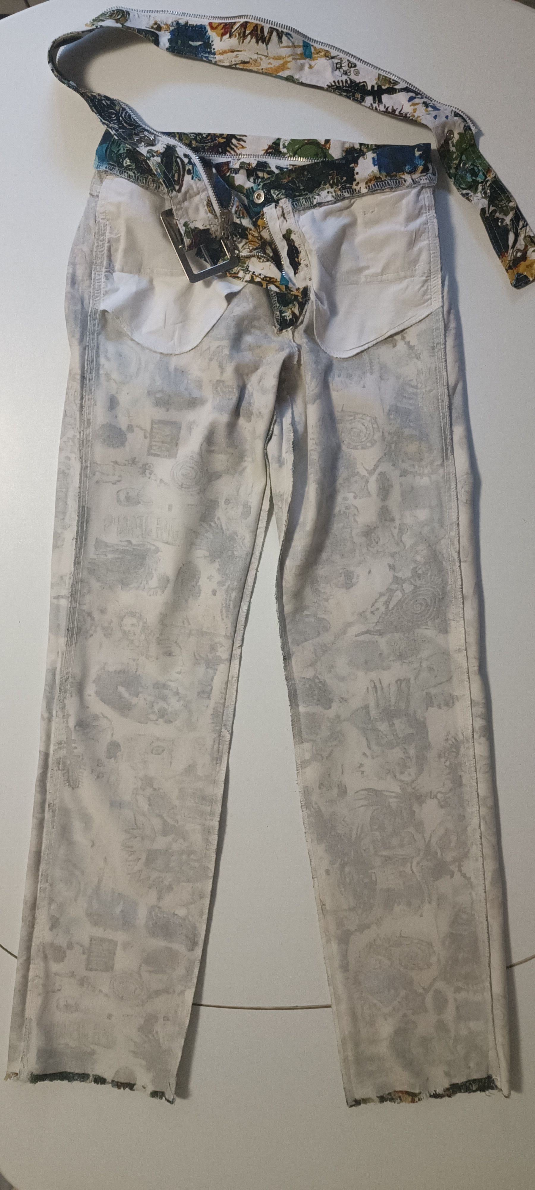 Jean Paul Gaultier 2000 - Basquiat graffiti pants Size 26" / US 2 / IT 38 - 3 Thumbnail