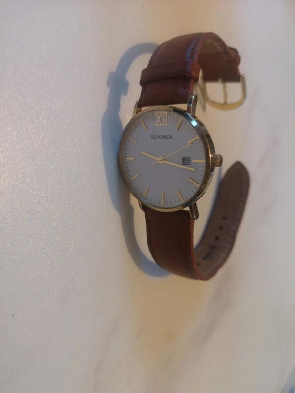 Designer Sekonda brown leather strap watch Size ONE SIZE - 2 Thumbnail