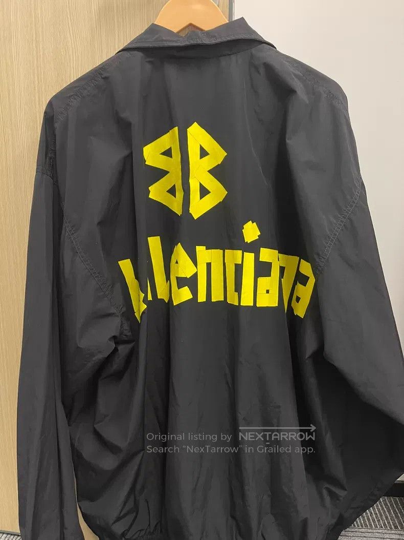Balenciaga Balenciaga Yellow Tape Windbreaker Jacket Size US XXS / EU 40 - 1 Thumbnail