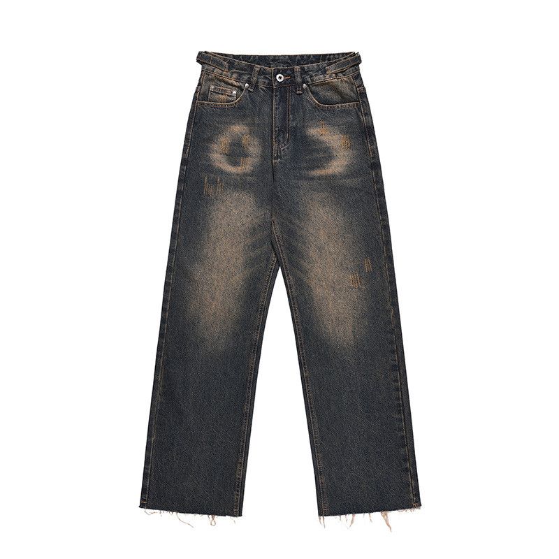 Vintage American-style distressed vintage straight-leg jeans Size US 32 / EU 48 - 1 Thumbnail