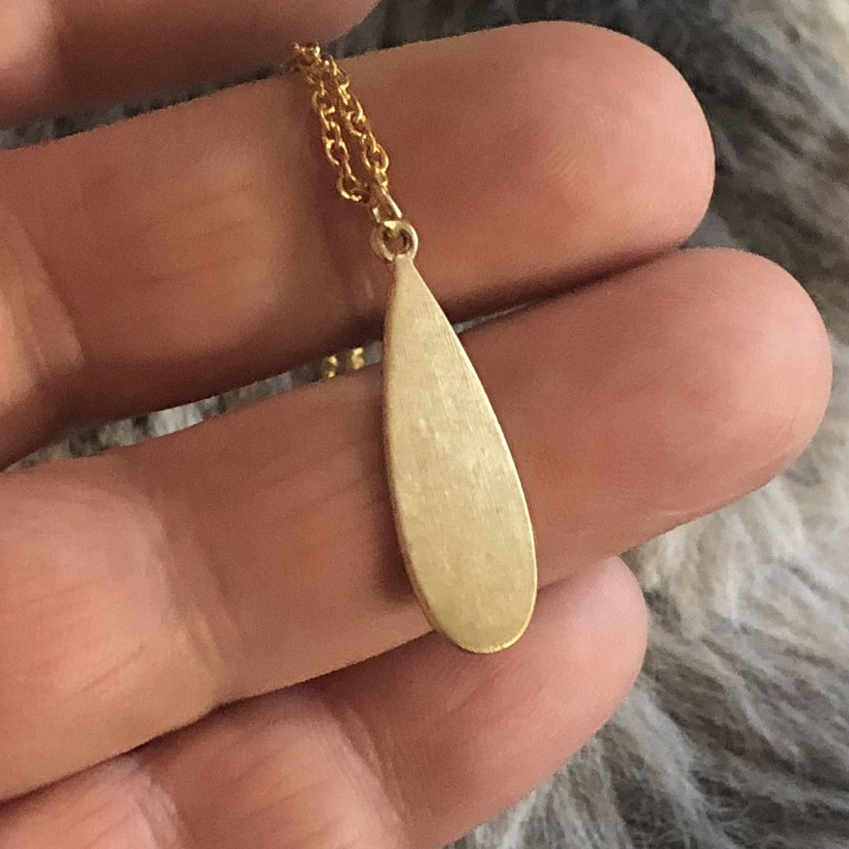 Handmade Handcrafted salvaged gold plated raindrop pendant necklace Size ONE SIZE - 7 Thumbnail