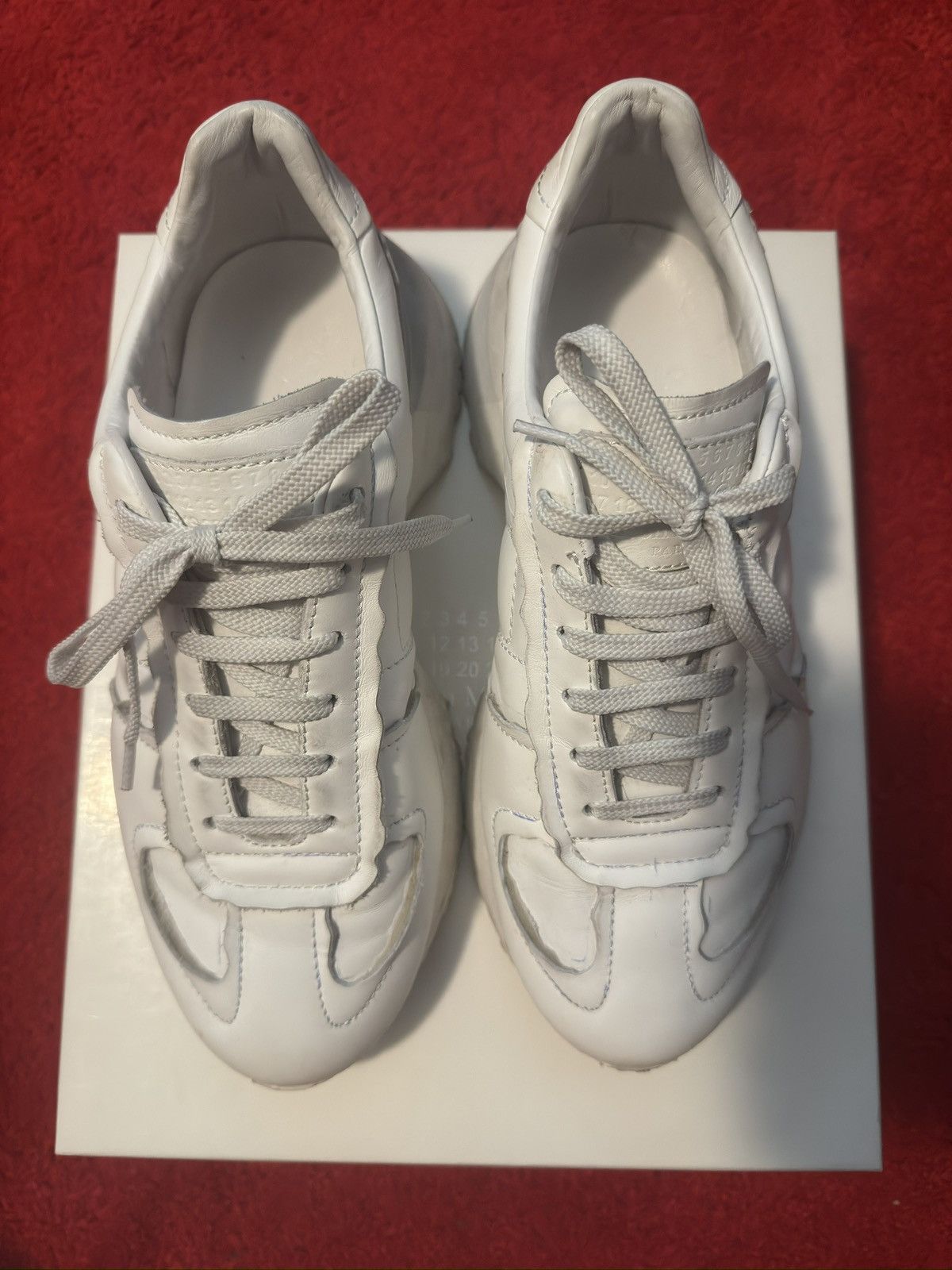 Maison Margiela Maison Margiela 50-50 Low Top White Leather Sneakers Size US 9 / EU 42 - 1 Thumbnail