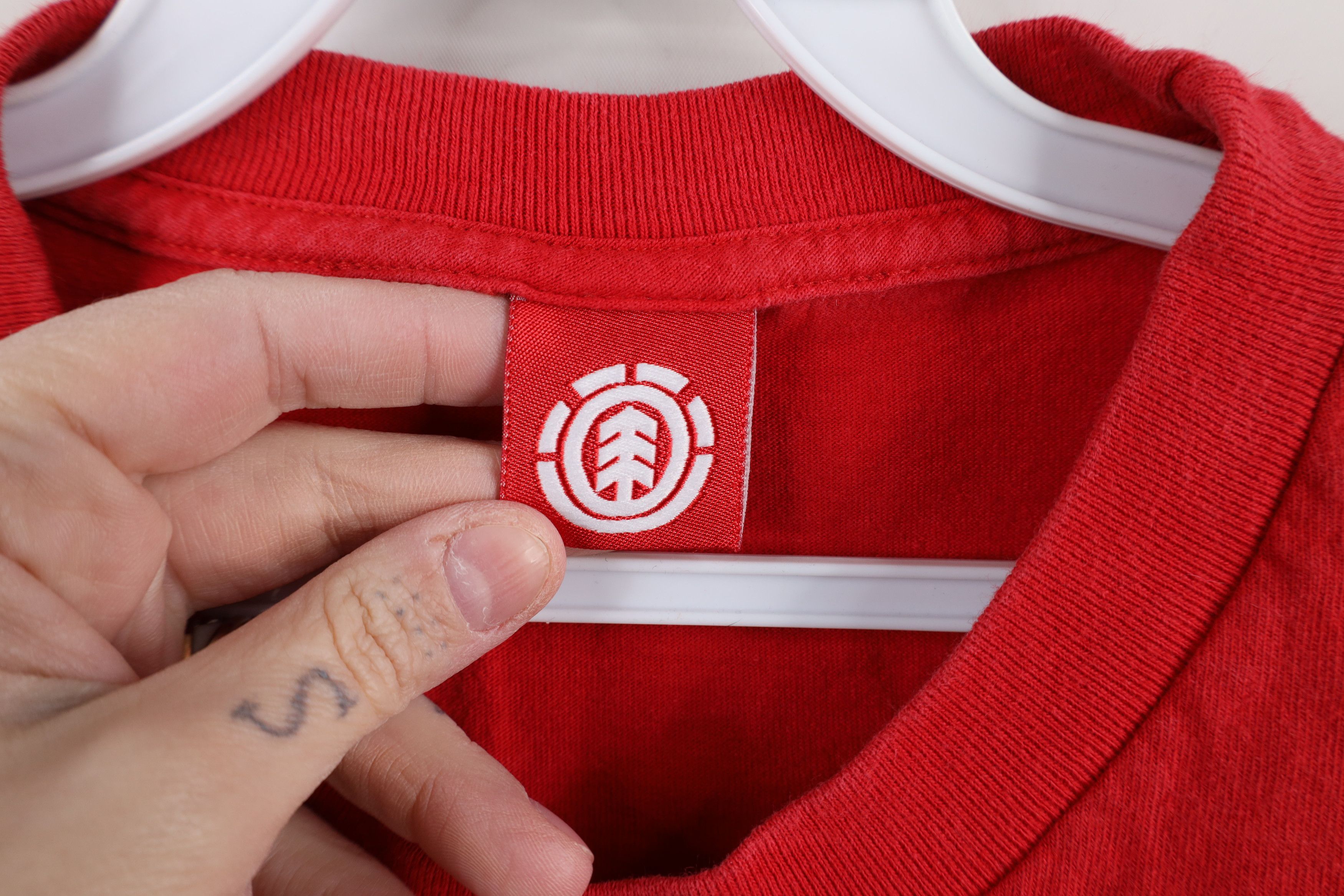Element × Vintage Vintage 90s Y2K Element Skateboards T-Shirt Red Cotton Size US L / EU 52-54 / 3 - 8 Thumbnail