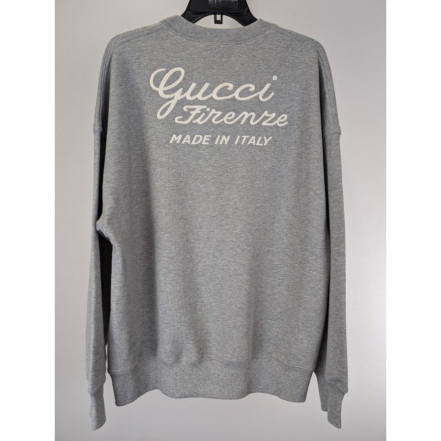 Gucci o1rshd1 Cotton Jersey Crewneck Sweatshirt in Grey Melange Size US S / EU 44-46 / 1 - 8 Thumbnail