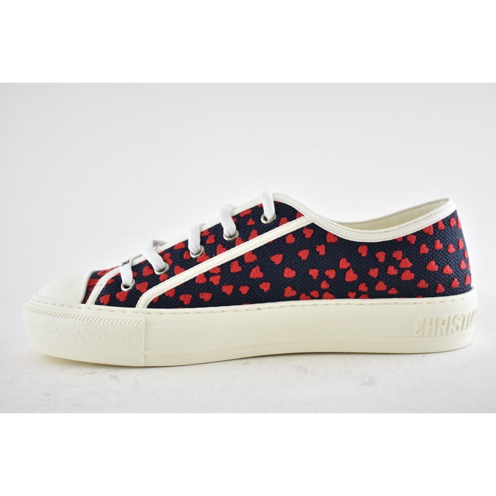 Dior Walk'N'Dior Hearts Lace Up Flat Low Top Trainer Sneaker 40 Size US 10 / IT 40 - 9 Thumbnail