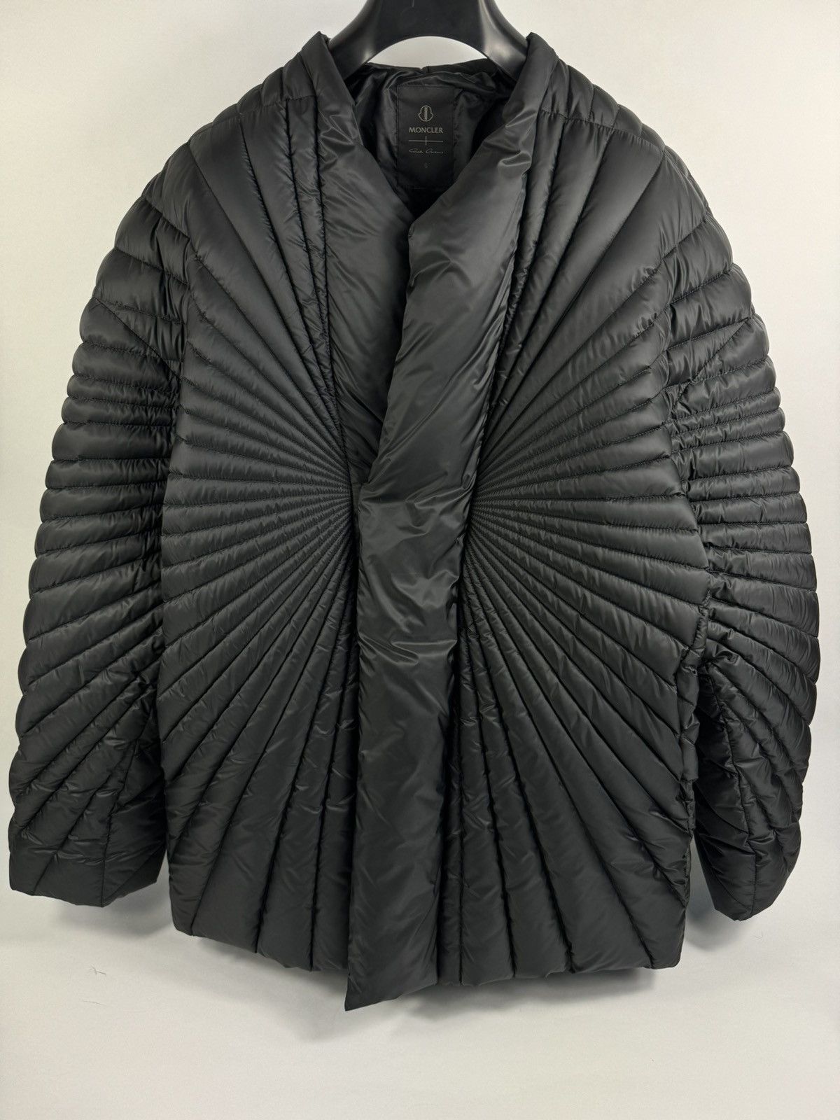 image of Moncler x Rick Owens Radiance Puffer Jacket in Black, Men's (Size XL)
