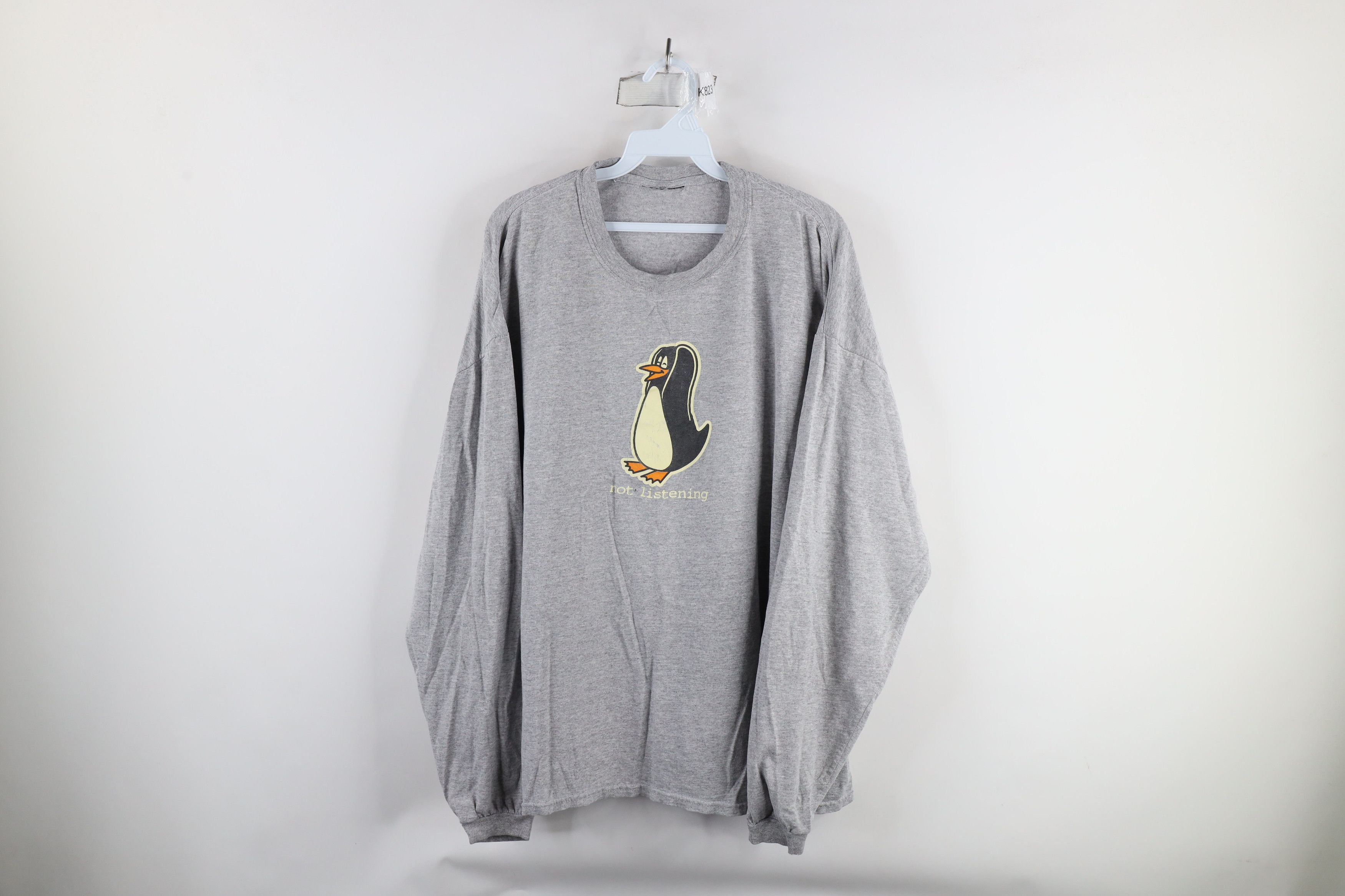 Vintage Vintage 90s Streetwear Penguin Long Sleeve T-Shirt Gray Size US XXL / EU 58 / 5 - 1 Thumbnail