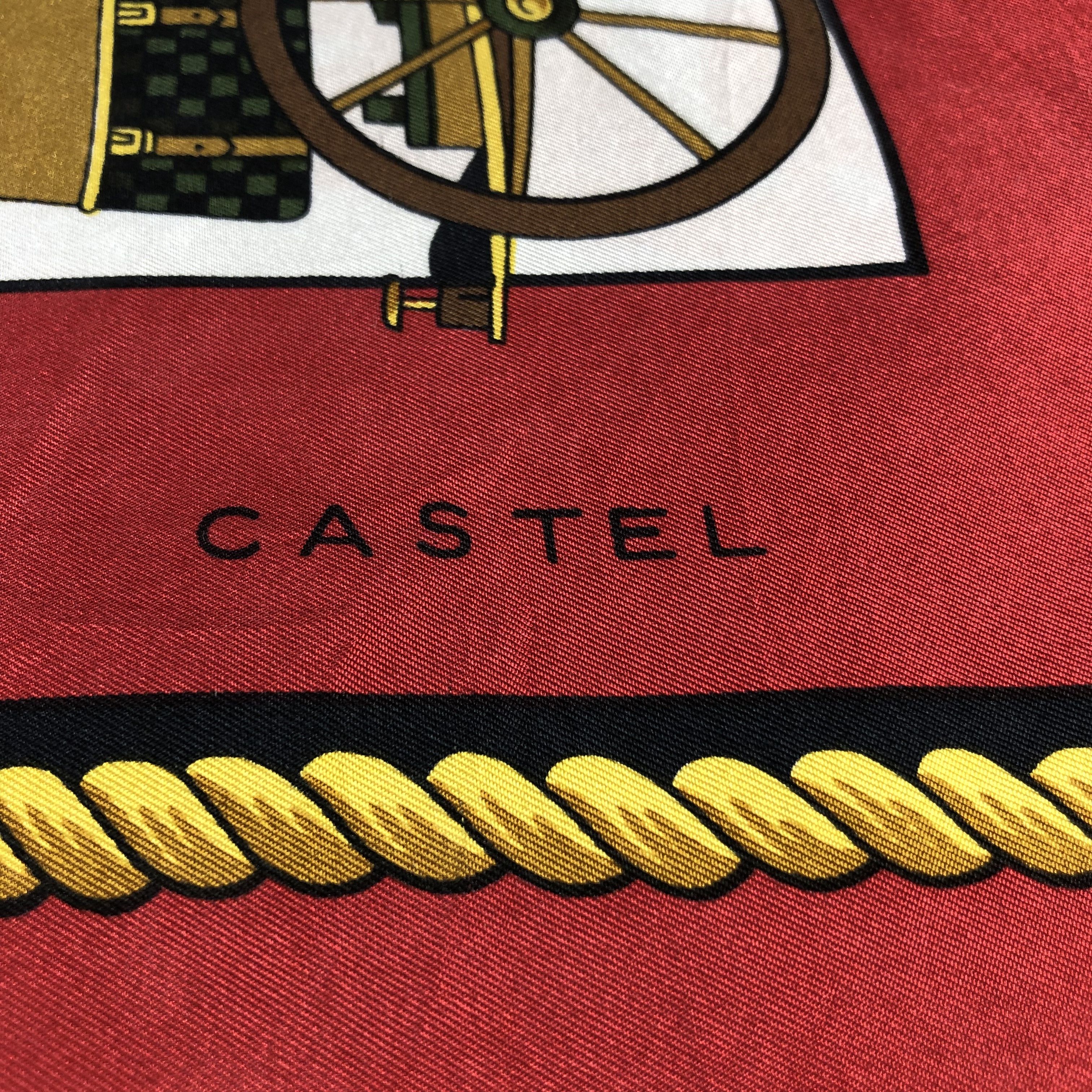 Vintage Castel Luxury Carriage Silk Scarf Foulards M262 Size ONE SIZE - 3 Thumbnail