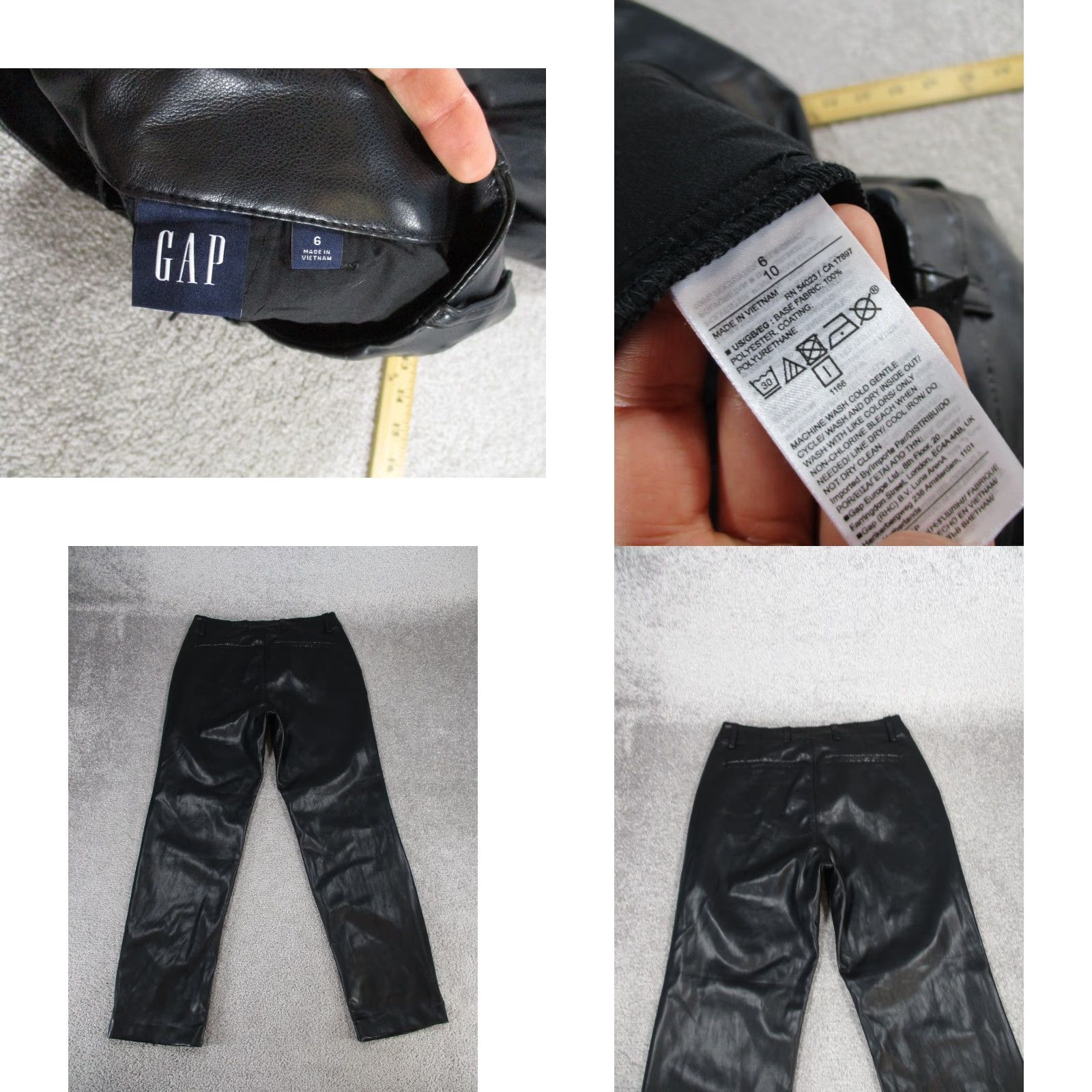 Gap Gap Womens 6 Black Faux Leather Slim Fit Pants Adults Size 6 Slim Tapered Ankle Black Gap Womens Pants Size 28" / US 6 / IT 42 - 8 Thumbnail