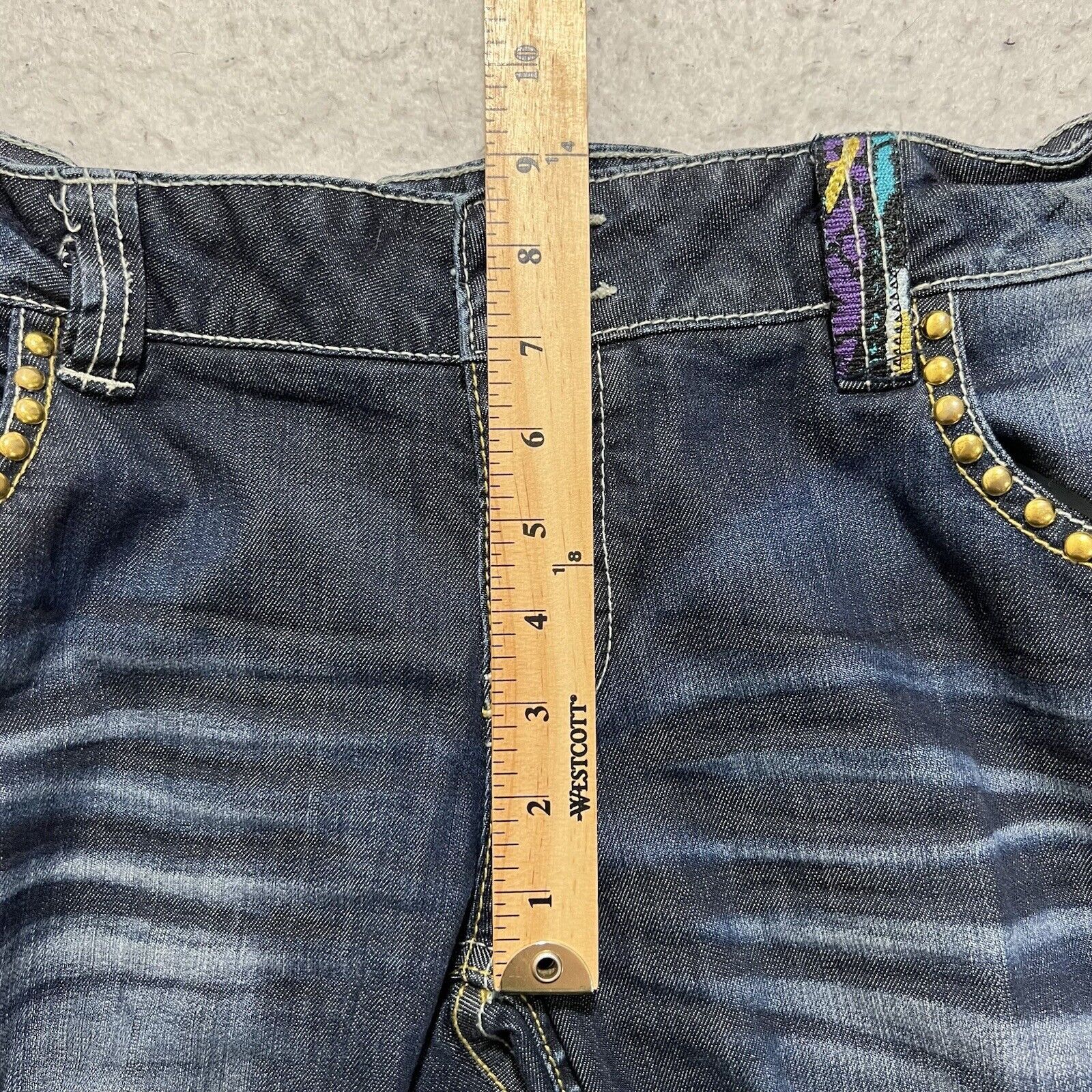 Coogi COOGI Straight Leg Rip Distressed Jeans Embroidery Studded Size 36" / US 14 / IT 50 - 13 Thumbnail