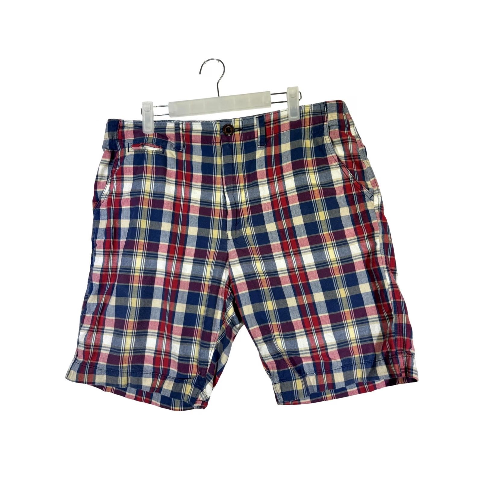 American Eagle Outfitters American Eagle Outfitters Shorts Mens 33 Plaid Classic Preppy Casual Cotton Red Blue Yellow Multicolor Summer 33 Mens Size US 33 - 2 Thumbnail