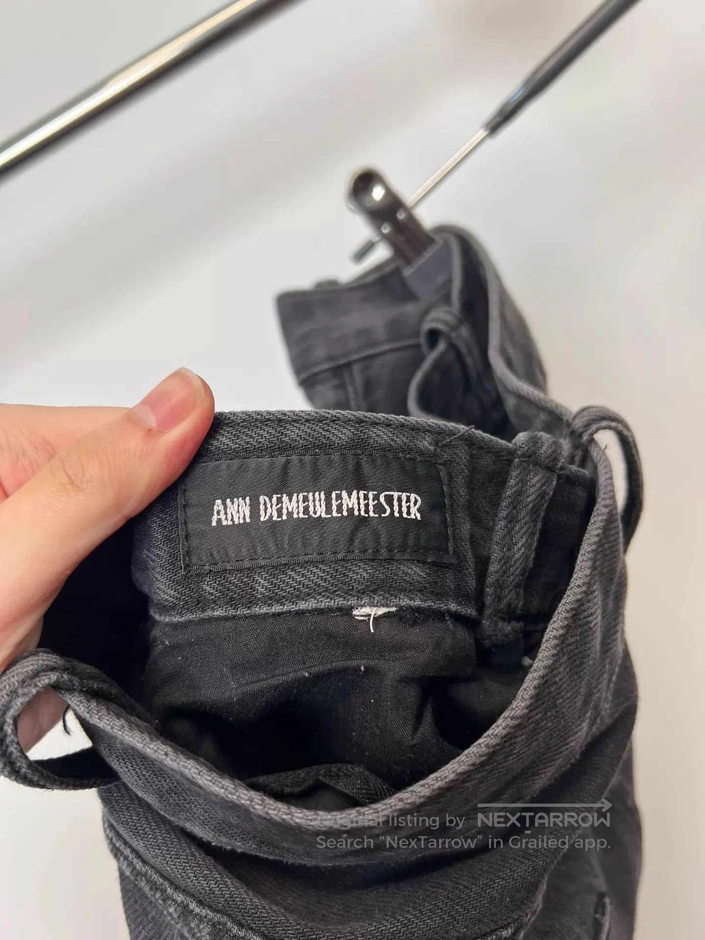 Ann Demeulemeester Black Wide-Leg Denim Pants Size 34. Size US 34 / EU 50 - 5 Thumbnail