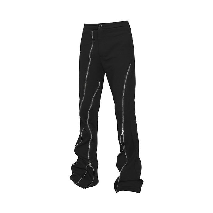 Streetwear Zipper Opium Stack Pants, Flared Zipper Pants | Grailed