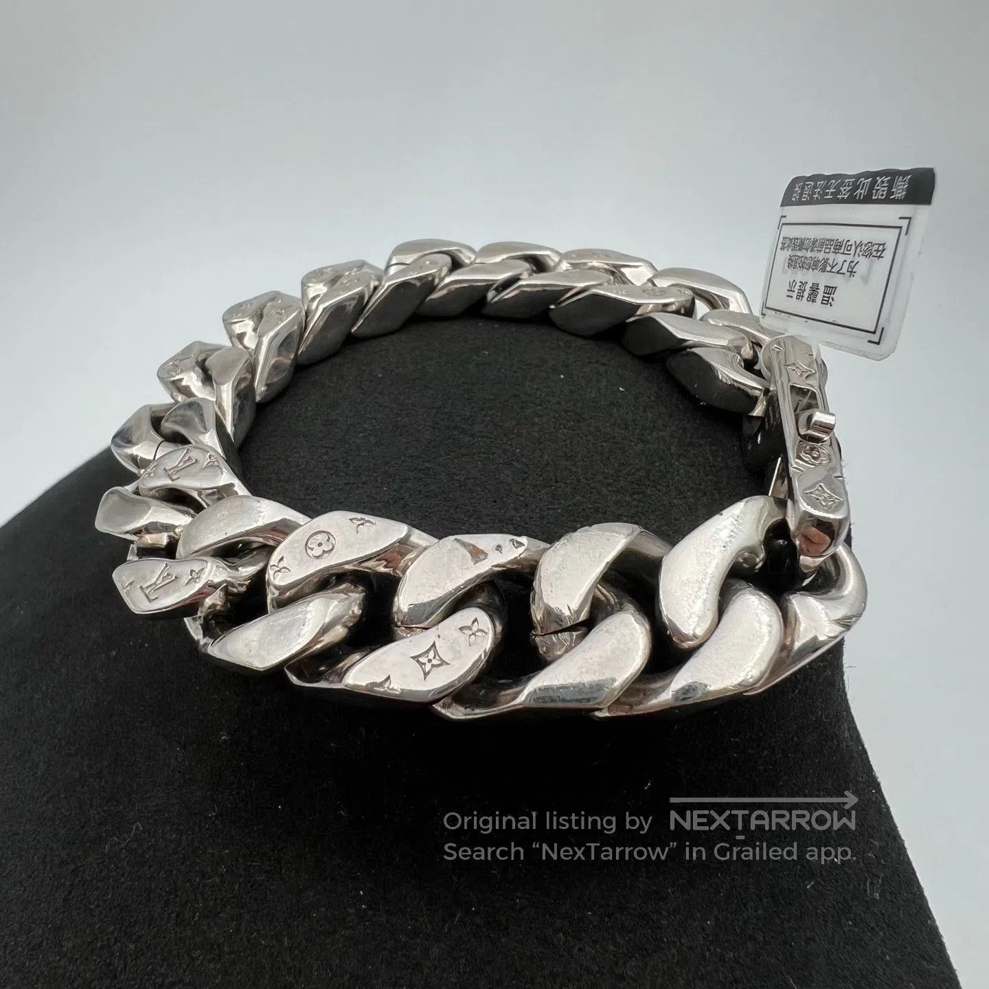 Louis Vuitton Louis Vuitton sizeM Silver Cuban Chain Bracelet Size ONE SIZE - 2 Thumbnail
